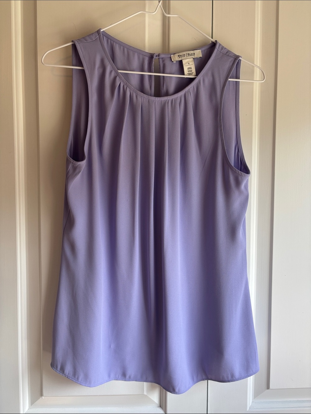 White House Black Market Small Lavender Sleeveless Pleated Front Camisole